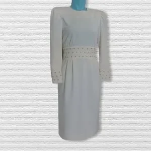 Leslie Fay | Dresses | Vintage White Dress W Gold Hardware | Poshmark